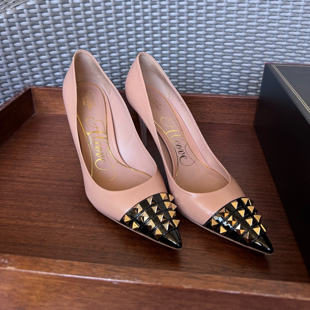 Rockstud Alcove Cap Toe Pumps Valentino